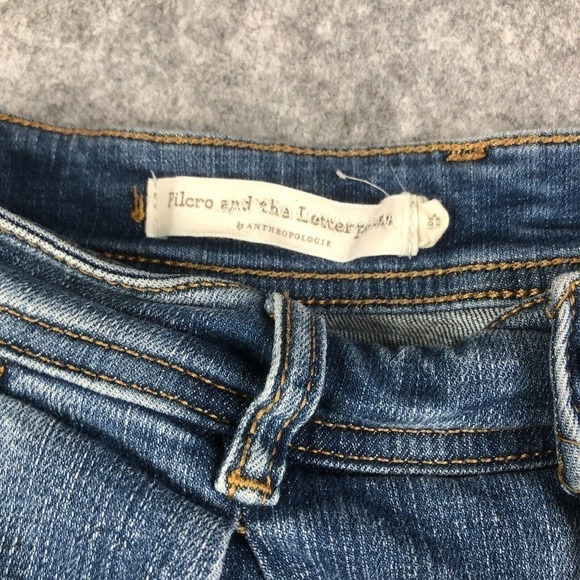 Pilcro and the Letterpress 25 Petite l Straight Denim Jeans Raw Hem Classic Wash - Picture 4 of 12